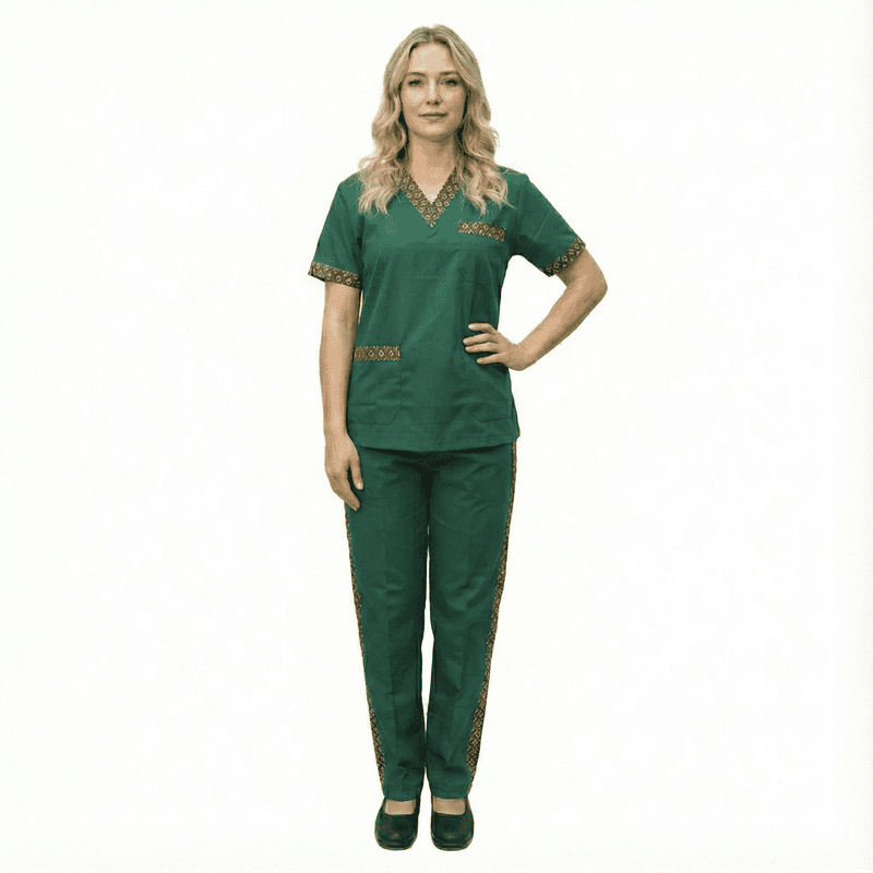 Women’s Modern Medical Scrub Set – Cotton Lycra Stretch Fit