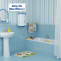 Close-up of the temperature control knob and indicator lights on the Usha Misty geyser. Close-up of the temperature control knob and indicator lights on the Usha Misty geyser.