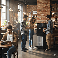 The trusted Atlantis brand logo on the front of the stylish Blaque Water Dispenser. The trusted Atlantis brand logo on the front of the stylish Blaque Water Dispenser.