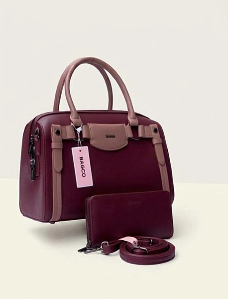Bagco 3-Piece Handbag Set with Matching Pouch & Strap