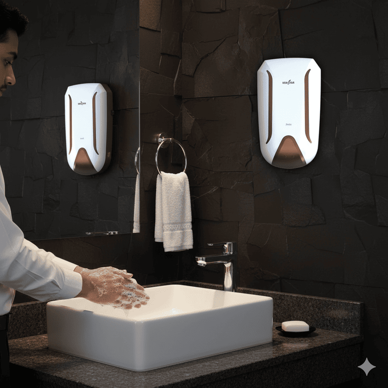 Kenstar Inste 3L instant geyser, highlighting its shock-proof plastic body.