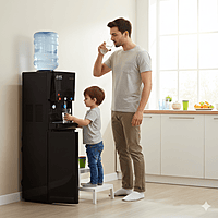 The convenient top-loading design of the Atlantis Blaque with a standard water bottle mounted. The convenient top-loading design of the Atlantis Blaque with a standard water bottle mounted.