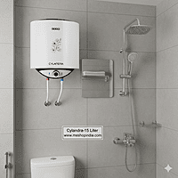 The energy-efficient Usha Cylandra 15-liter storage geyser.