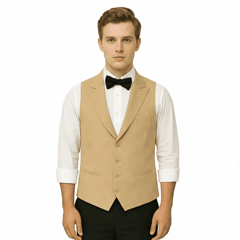 Men’s 4-Button Blazer-Collar Waistcoat – England TR Fabric