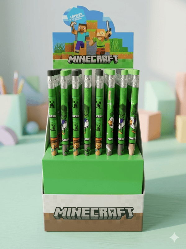 Lapiz con goma personajes