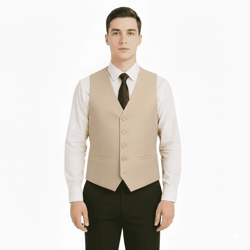 Men’s Office Waistcoat – Regular Fit, Poly Viscose 65/35