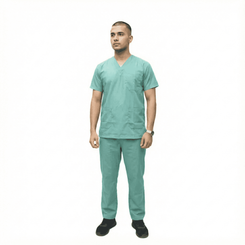 Men’s V-Neck Medical Scrub Set – 2-Piece Twill Cotton-Viscose, 180 GSM