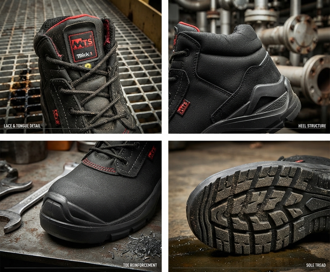 MTS By Honeywell Total Flex 70109 S3 SRC HI CI High Ankle Safety Shoes, Black Color,