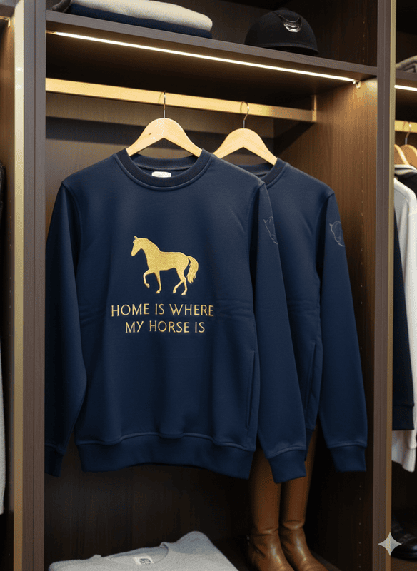 Sudadera Azul Home is where my horse is - Originales Quidam