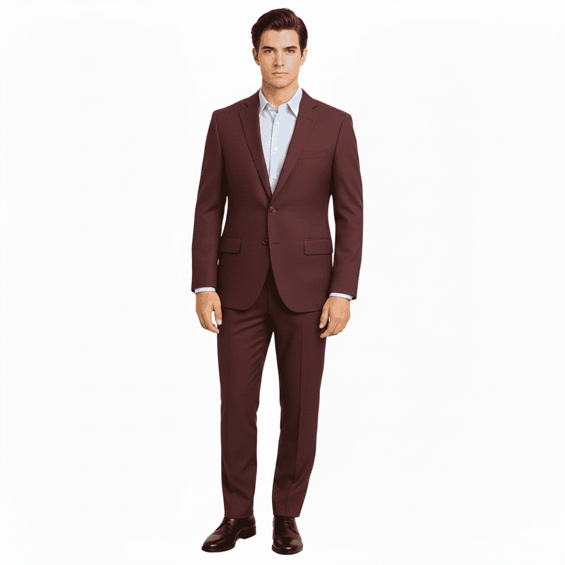 Men’s Tailored Fit Formal Suit – Poly Viscose, 2-Piece, 200 GSM
