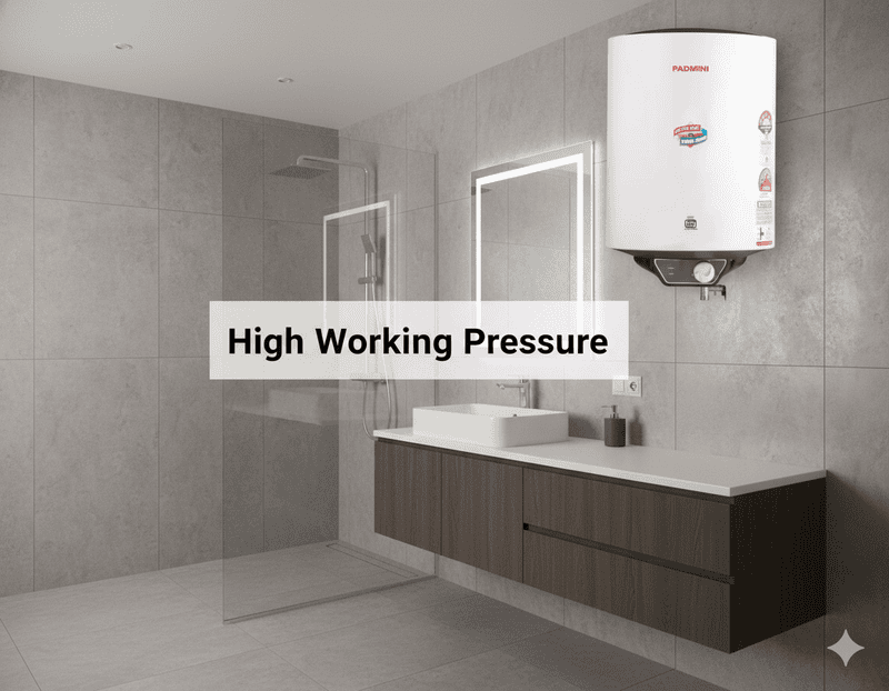 The high-pressure compatible Padmini Majesty 15L is ideal for high-rise apartments in Delhi NCR.