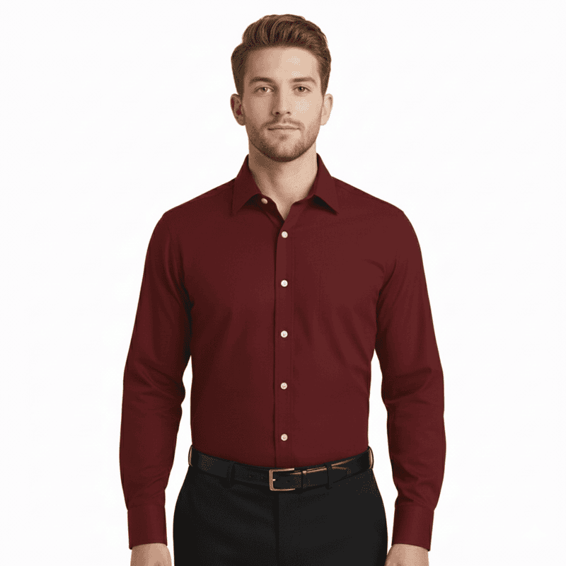 Men’s Formal Twill Dress Shirt – Poly-Cotton Blend