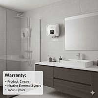 A family bathroom featuring the Usha Aquerra 15 litre geyser. A family bathroom featuring the Usha Aquerra 15 litre geyser.
