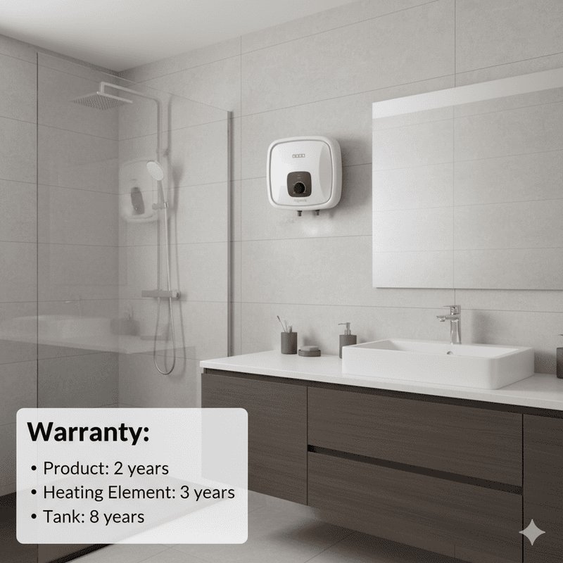 A family bathroom featuring the Usha Aquerra 15 litre geyser.