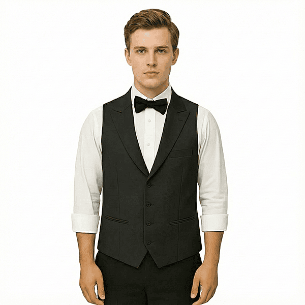 Men’s 4-Button Blazer-Collar Waistcoat – England TR Fabric