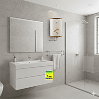A 35 liter Usha Misty water heater designed for efficient hot water supply. A 35 liter Usha Misty water heater designed for efficient hot water supply.
