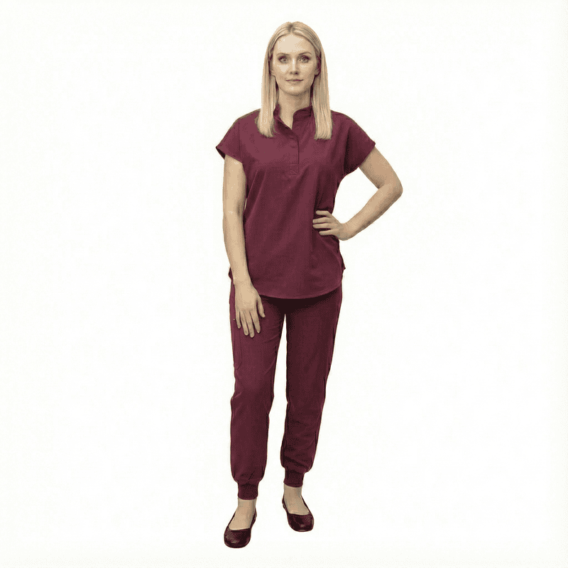 Women’s Stylish Medical Scrub Set – Lightweight Polyester
