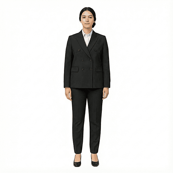 Women’s Double-Breasted Suit – Tailored Fit, Gaberdine Fabric | Made in UAE