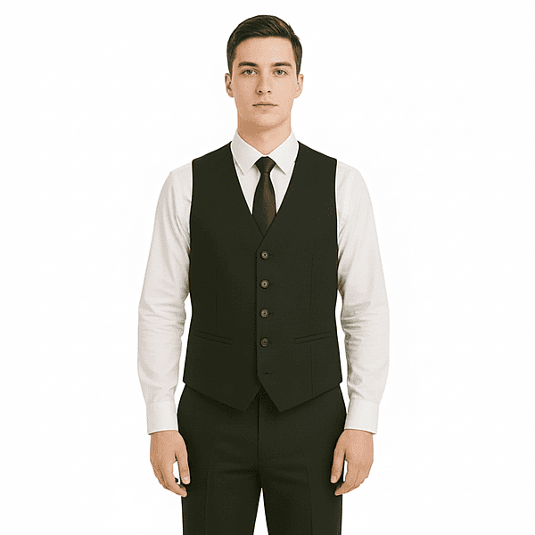 Men’s Office Waistcoat – Regular Fit, Poly Viscose 65/35