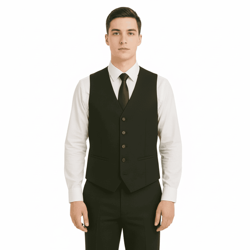 Men’s Office Waistcoat – Regular Fit, Poly Viscose 65/35