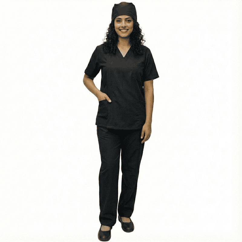 Unisex V-Neck Medical Scrub Set – Premium Gabardine, Modern Stylish Fit