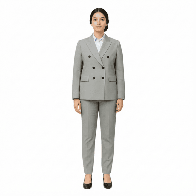 Women’s Double-Breasted Suit – Tailored Fit, Gaberdine Fabric | Made in UAE