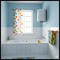 A family-size Usha Warmboy 25-liter water heater providing consistent hot water. A family-size Usha Warmboy 25-liter water heater providing consistent hot water.