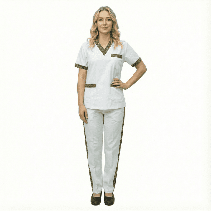 Women’s Modern Medical Scrub Set – Cotton Lycra Stretch Fit