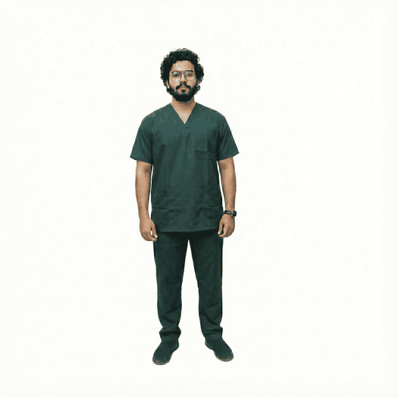 Men’s V-Neck Clinical Scrub Uniform – 2-Piece, 170 GSM Twill Fabric