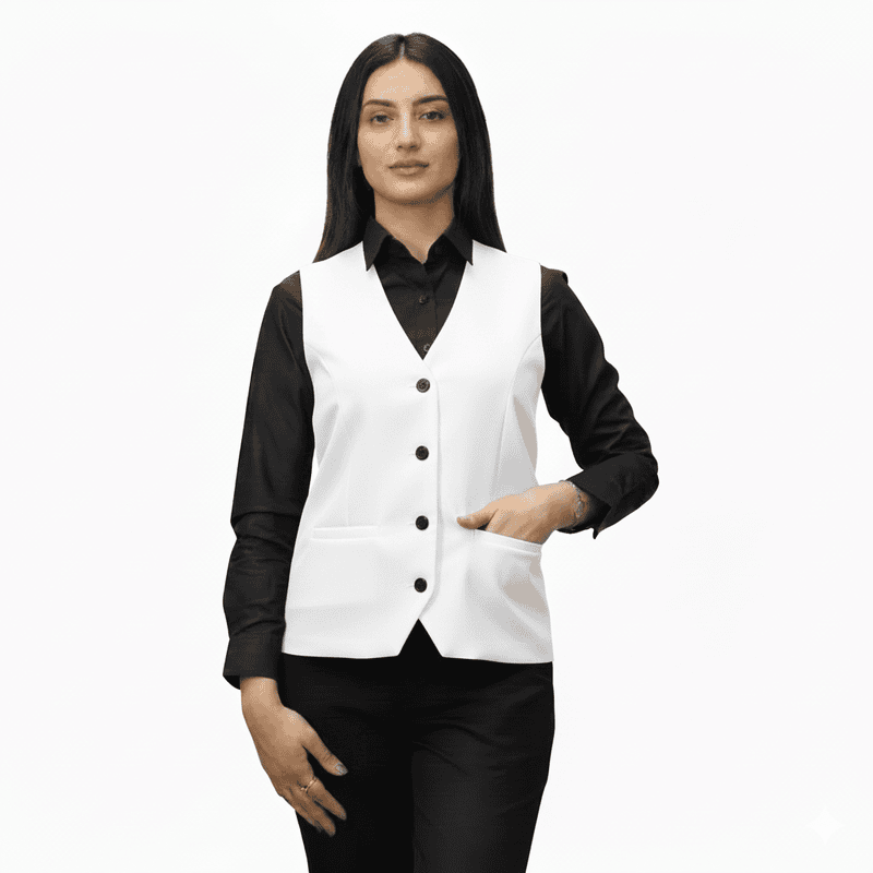 Women’s Hospitality Service Waistcoat – Poly-Viscose with Classic Lining