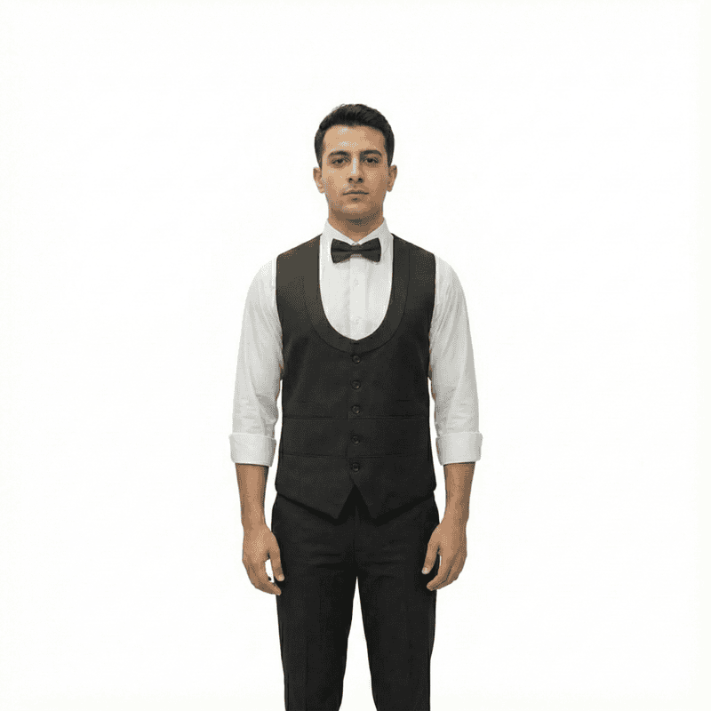 Men’s Premium 5-Button Waistcoat – Poly Viscose Fabric