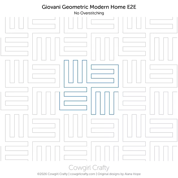 Giovani Geometric Modern Home E2E | Longarm Digital Quilting Pattern