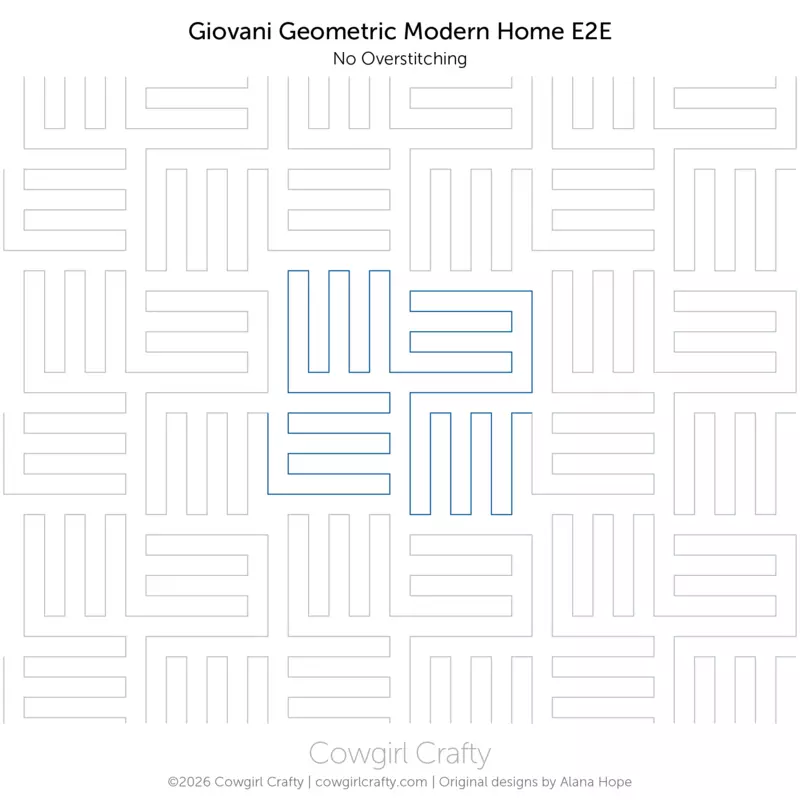 Giovani Geometric Modern Home E2E | Longarm Digital Quilting Pattern
