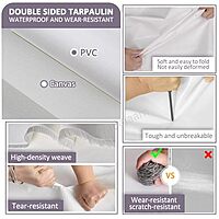 Lonas impermeables de lona 1x1,5 m 2x3 m 3x4 m 4x6 m 6x10 m - 600 g/m² - Blanco,