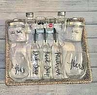 Glass Accessory Set with Tray
