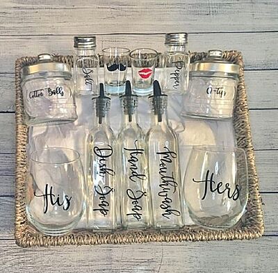Glass Accessory Set with Tray