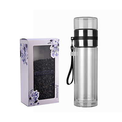 Glass Bottle with Infuser & Green Tea Set