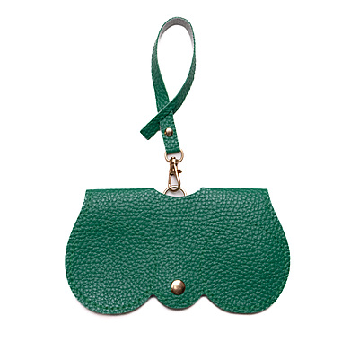 Glass Case Leather Blue Peacock