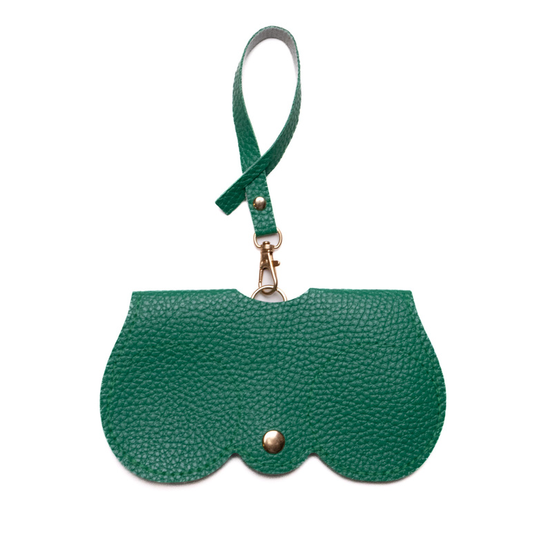 Glass Case Leather Blue Peacock