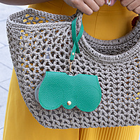 Glass Case Leather Blue Peacock