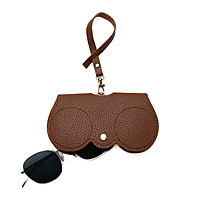 Glass Case Leather Brown Plain