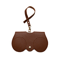 Glass Case Leather Brown Plain