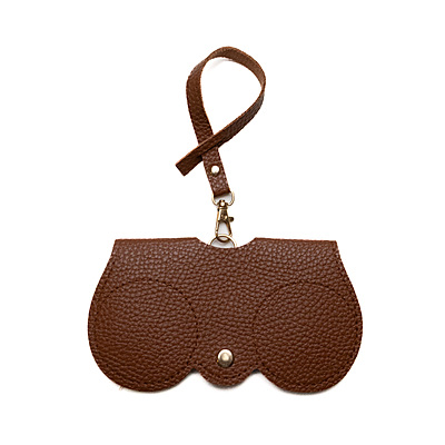 Glass Case Leather Brown Plain