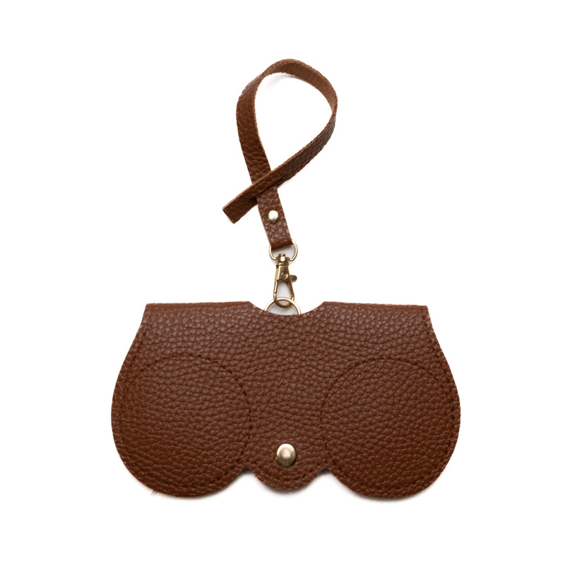 Glass Case Leather Brown Plain