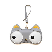 Glass Case Leather Gray Cross-eyed Cat
