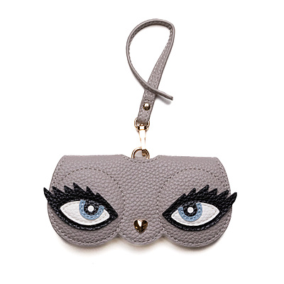 Glass Case Leather Grey Eyelashes