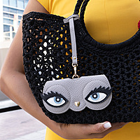 Glass Case Leather Grey Eyelashes