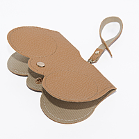 Glass Case Leather Khaki Plain