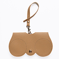 Glass Case Leather Khaki Plain