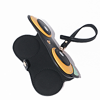 Glass Case Leather Orange Raccoon